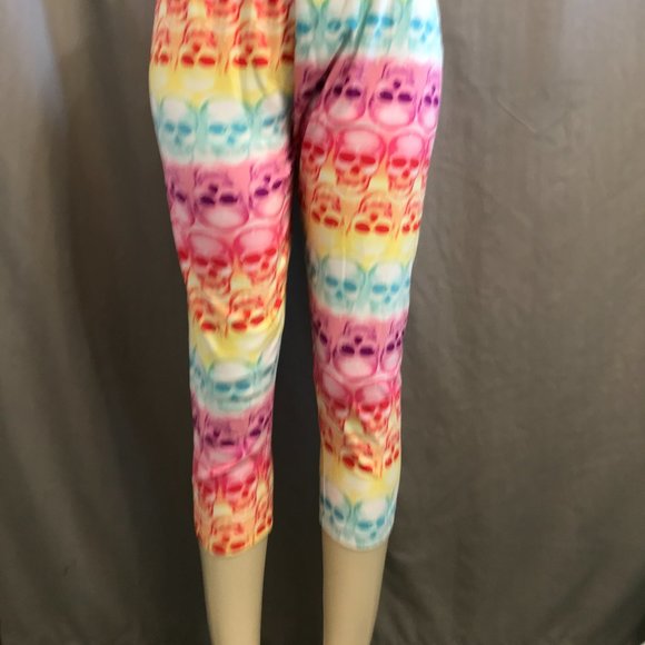 Day of The Dead Sugar Skull Capri Leggings Junior Size XL, 2X - Picture 3 of 4